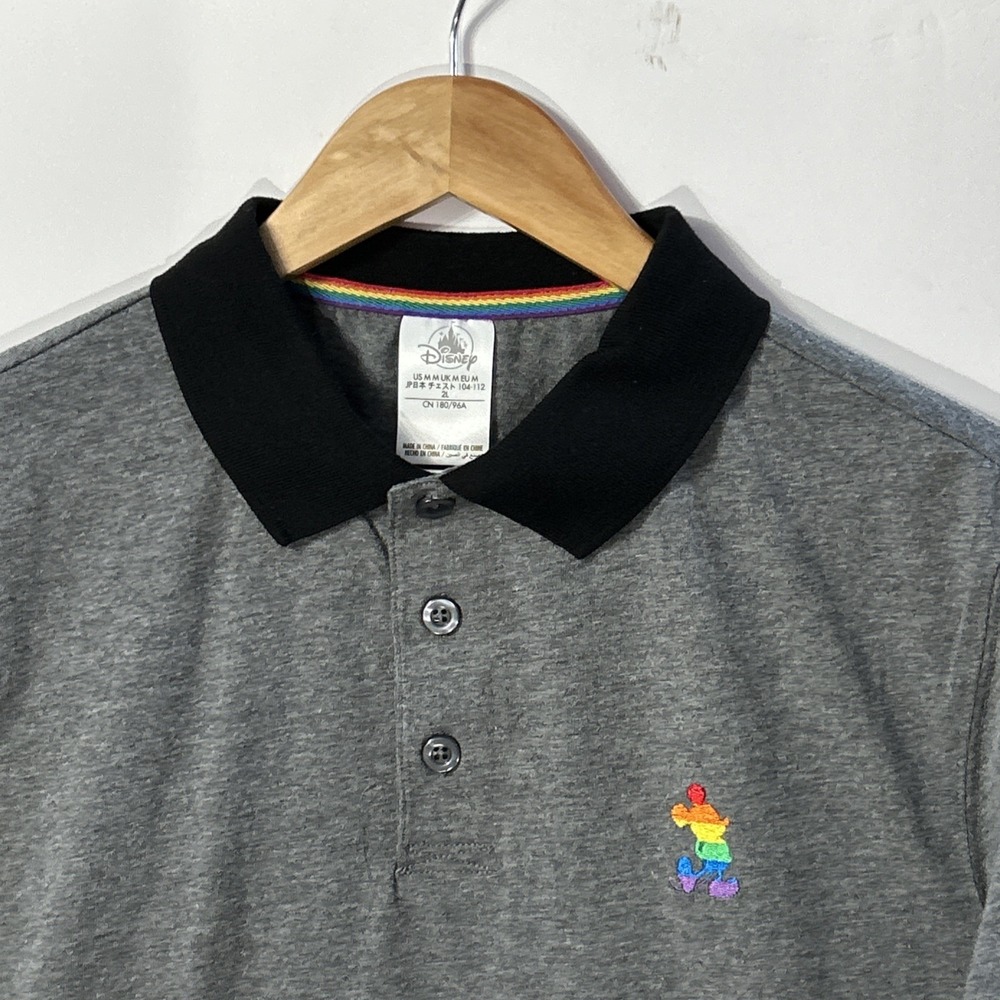 Mens Disney Polo Pride Rainbow Collection Mickey Mouse Shirt Size‎ Medium EC